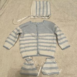 Vintage Bebe cardigan, hat & booties